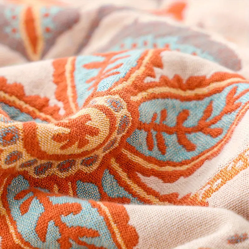 Rustic Floral Boho Blanket